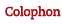 Colophon
